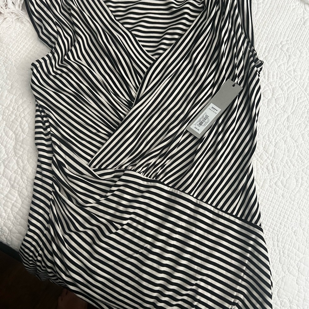 Striped Black and White Women's Top
